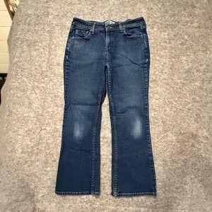 Levi Strauss Signature Bootcut Jeans Dark Wash Low Rise Size 10 S Petite Wide‎